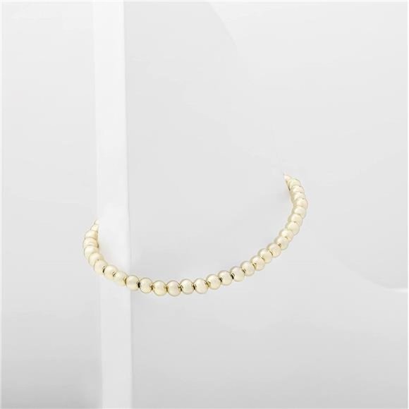 14K Gold Plated Beaded Chain Adjustable Bracelet for Women Cute - Picture 2 of 5